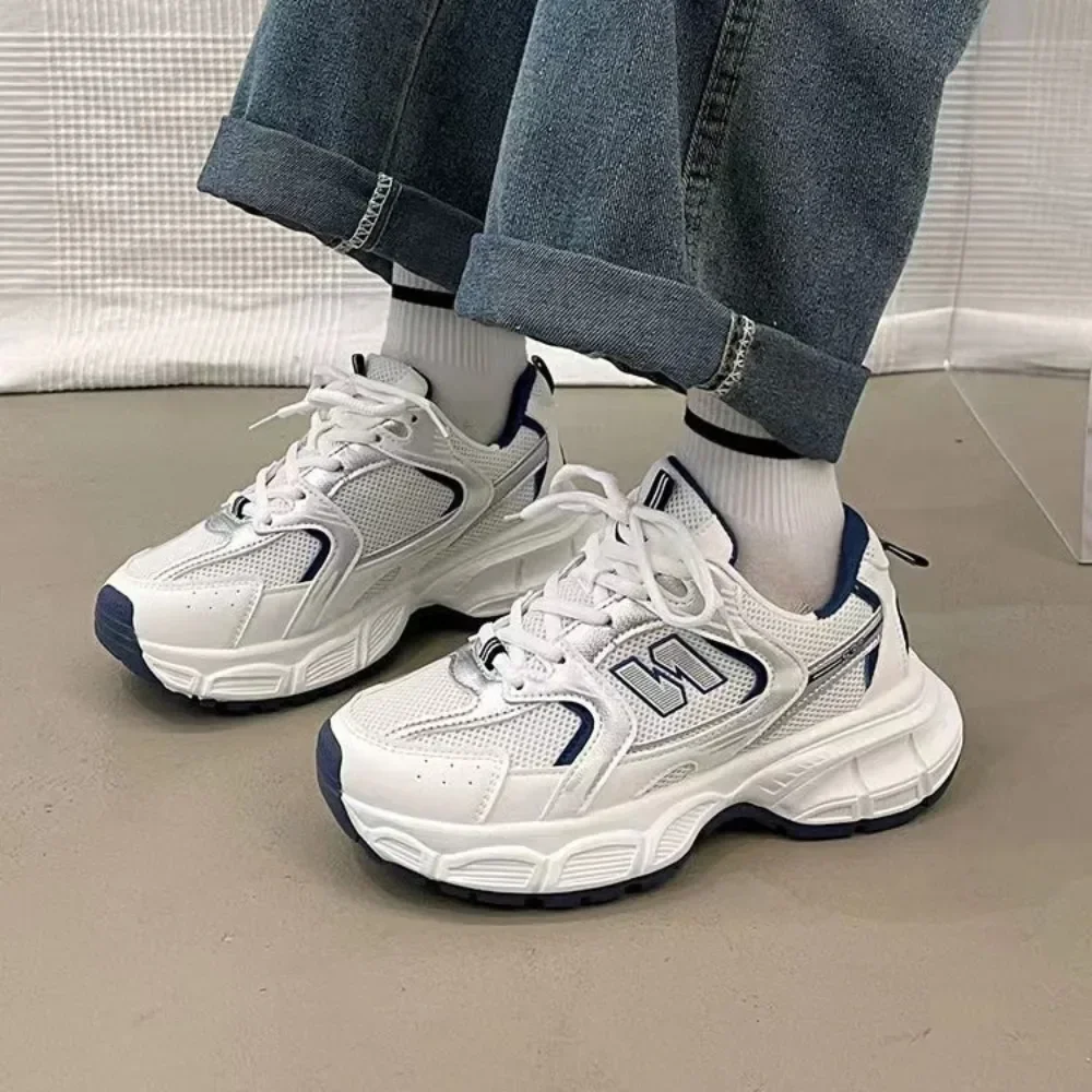 Women Shoes Nb - รองเท้าผ้าใบพื้นหนาสำหรับผู้หญิง, รองเท้าผ้าใบแฟชั่นลำลองรองเท้าตาข่ายระบายอากาศพื้นรองเท้าหนาสำหรับเล่นเทนนิส