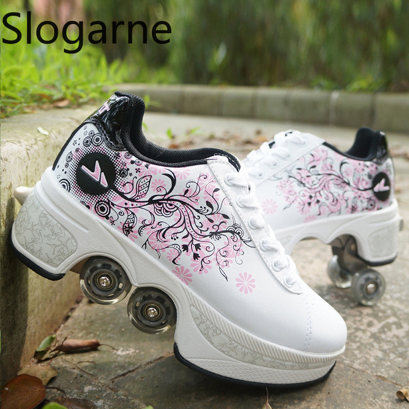 Women'S Shoes Running Sports - รองเท้าสเก็ตแบบมีล้อ 4 ล้อ สำหรับผู้หญิงและผู้ชาย รองเท้ากีฬาลำลอง รองเท้าสเก็ตแบบอินไลน์ใหม่
