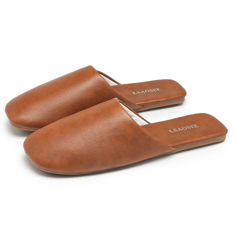 Women Shoes Japanese Brand - รองเท้าแตะลำลองสำหรับผู้หญิง หนัง PU กันลื่น แฟชั่นแบบสวม สไตล์ญี่ปุ่น