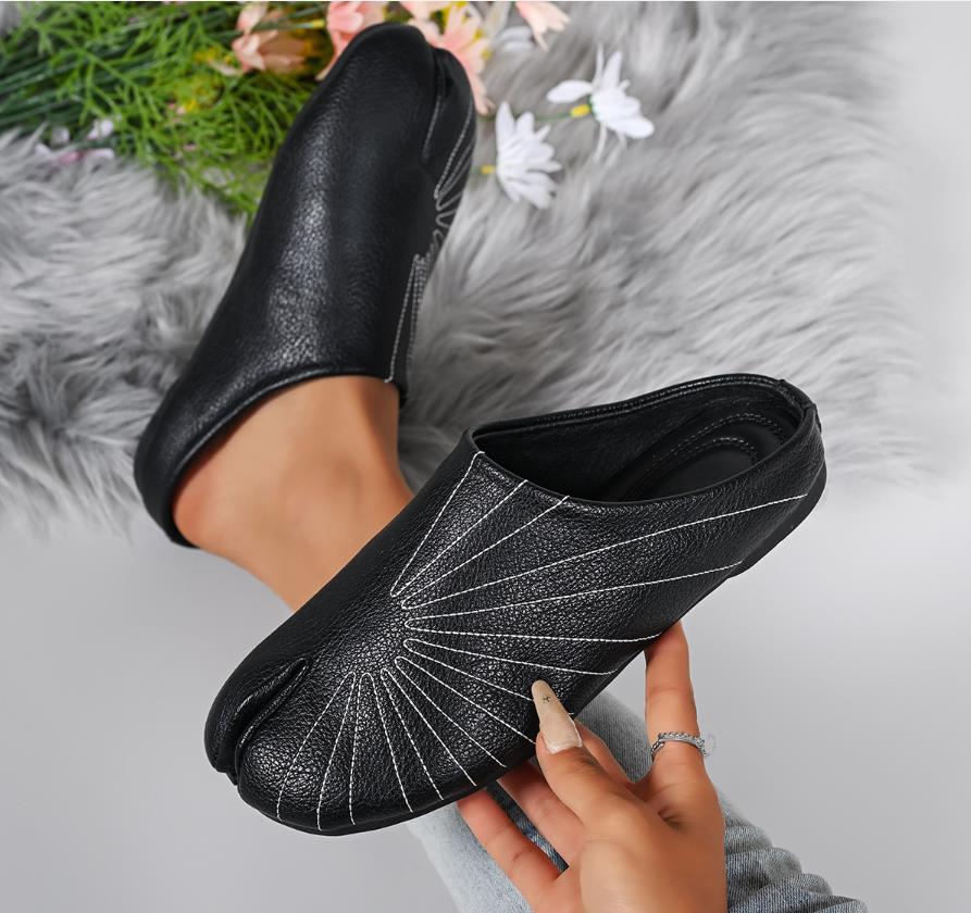 Women Shoes Japanese Brand - แฟชั่นTabi Ninjaรองเท้าผู้หญิงบัลเล่ต์แยกToe Ballerinasสุภาพสตรีรอบรองเท้าส้นสูงLoafers TaconesหญิงMoccasinยี่ห้อMujer