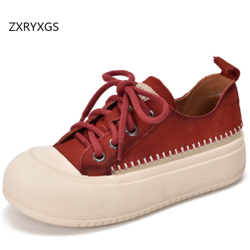 รองเท้าผ้าใบหนังวัวแท้ ZXRYXGS - Women Shoes Size 4 In Cm บทวิจารณ์และราคา