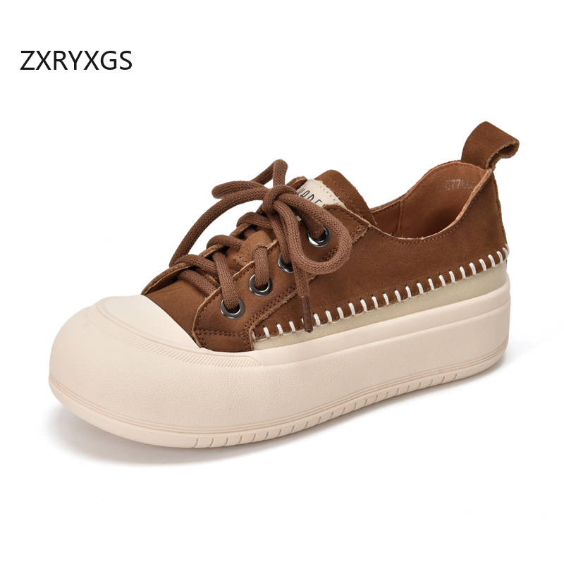 รองเท้าผ้าใบหนังวัวแท้ ZXRYXGS - Women Shoes Size 4 In Cm บทวิจารณ์และราคา