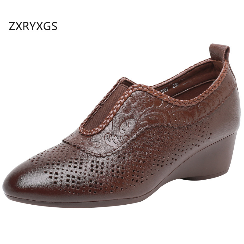 ZXRYXGS Cowhideชั้นบนสุดHollow - Women Shoes Size 4 In Cm บทวิจารณ์และราคา