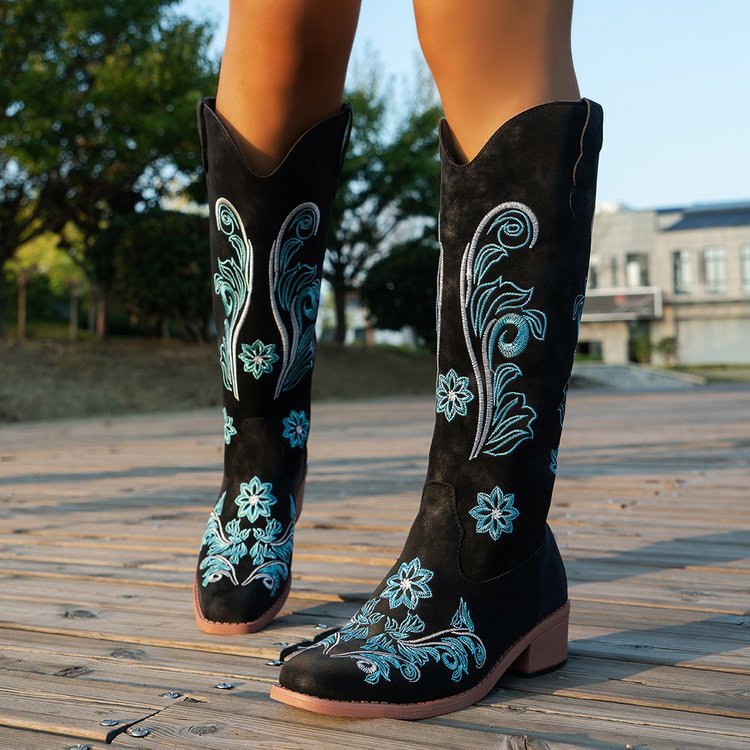 รองเท้าบูทผู้หญิงสไตล์เรโทร รอ - Western Cowgirl Boot บทวิจารณ์และราคา