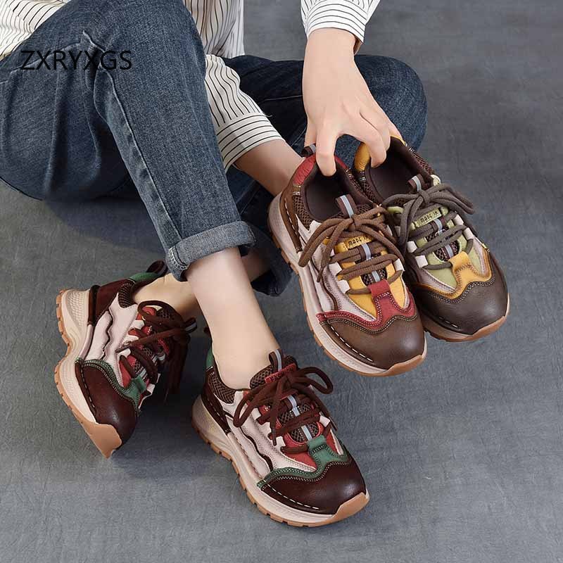 รองเท้าผ้าใบหนังวัวแท้ ZXRYXGS - Women Shoes Size 4 In Cm บทวิจารณ์และราคา