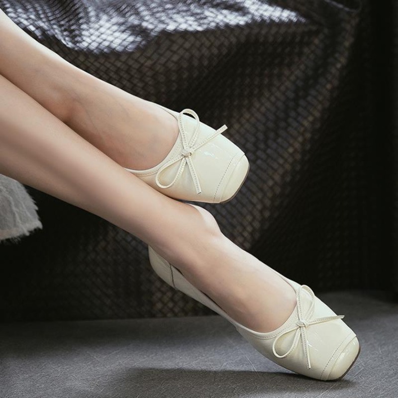รองเท้าส้นเตี้ยหัวมนหนังแท้ ปร - Women Shoes Japanese Brand บทวิจารณ์และราคา