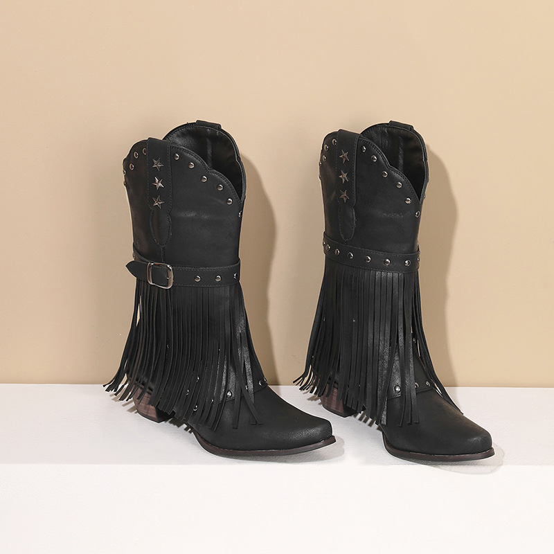 ผู้หญิงวินเทจชาติพันธุ์ Wester - Western Cowgirl Boot บทวิจารณ์และราคา