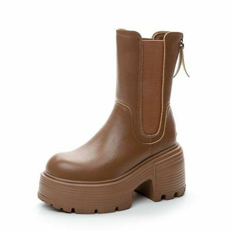 รองเท้าบูทเชลซีหนังแท้ทรงมอเตอ - Women'S Shoes High Arch Support บทวิจารณ์และราคา
