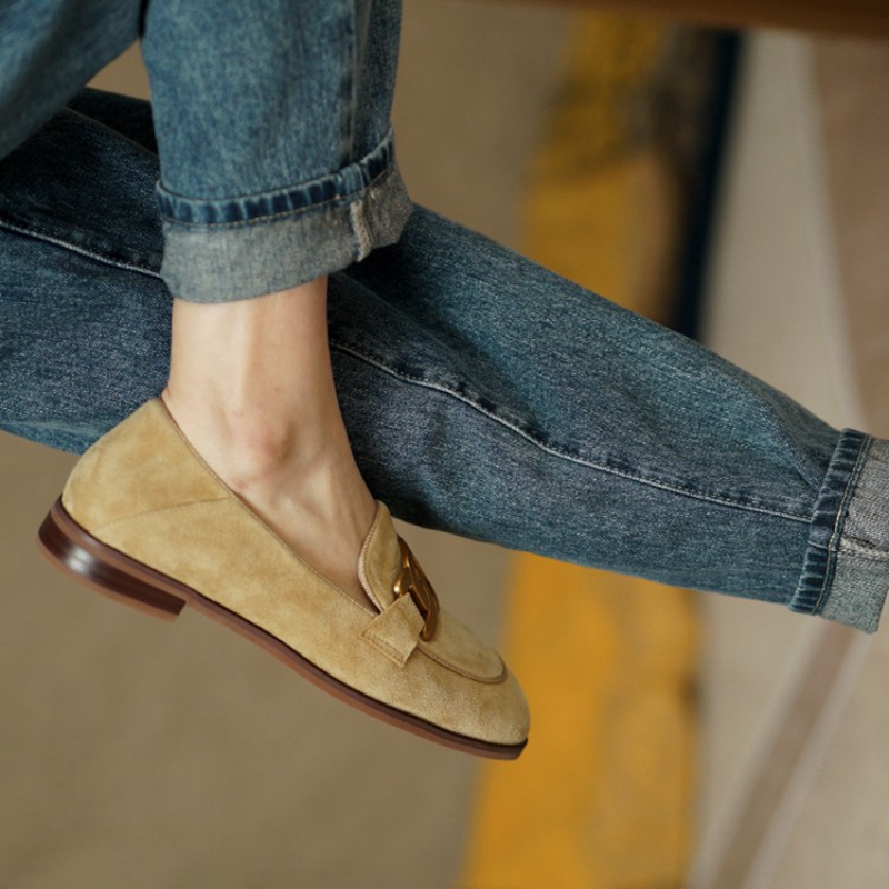 หนังนิ่มหนังผู้หญิง Loafers ฤด - Women Shoes Heels บทวิจารณ์และราคา
