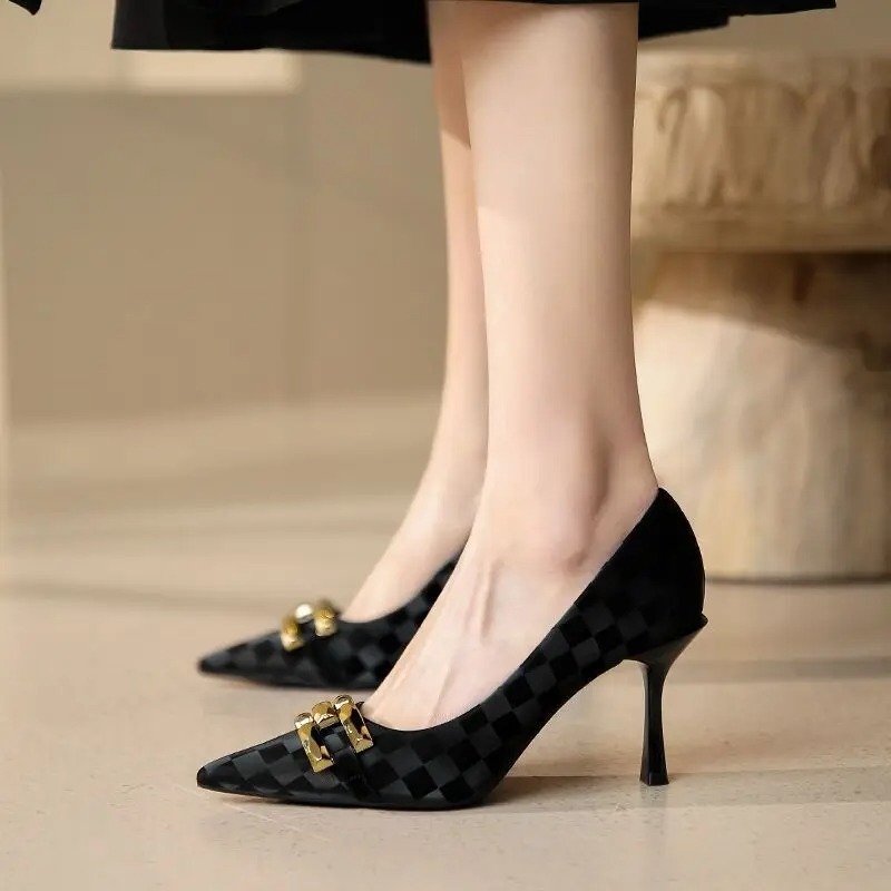 สํานักงานรองเท้าส้นสูงปานกลางร - Women Shoes Quick Delivery บทวิจารณ์และราคา