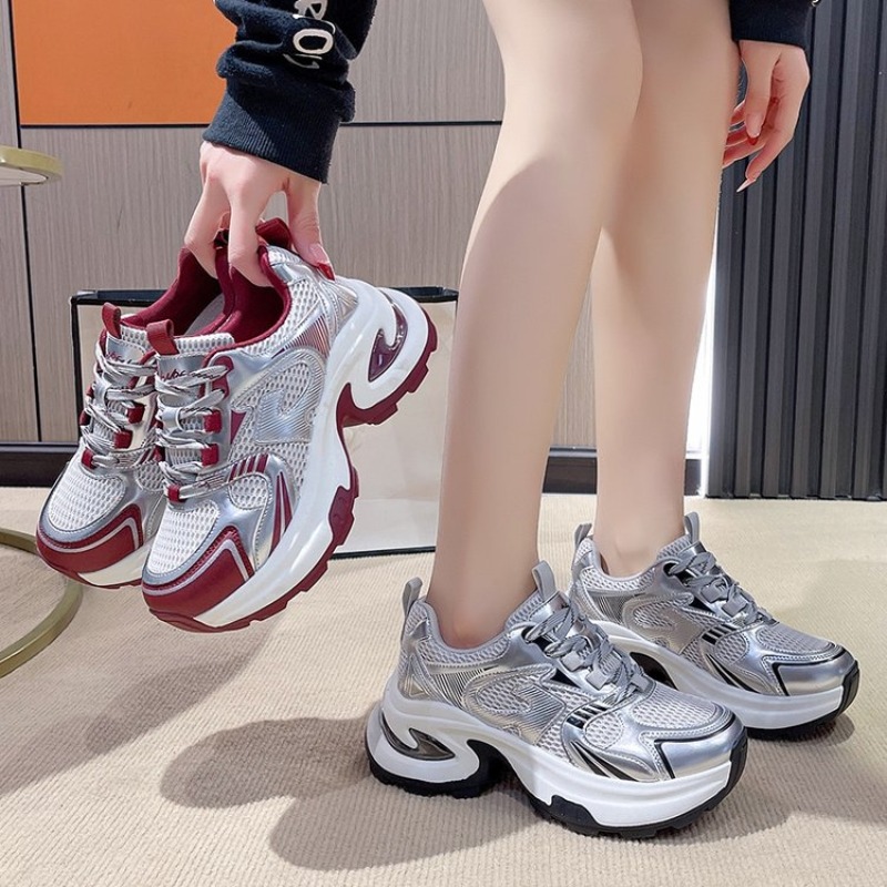 รองเท้าผ้าใบส้นหนาสำหรับผู้หญิ - Women'S Shoes Burgundy บทวิจารณ์และราคา