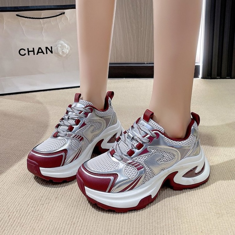 รองเท้าผ้าใบส้นหนาสำหรับผู้หญิ - Women'S Shoes Burgundy บทวิจารณ์และราคา