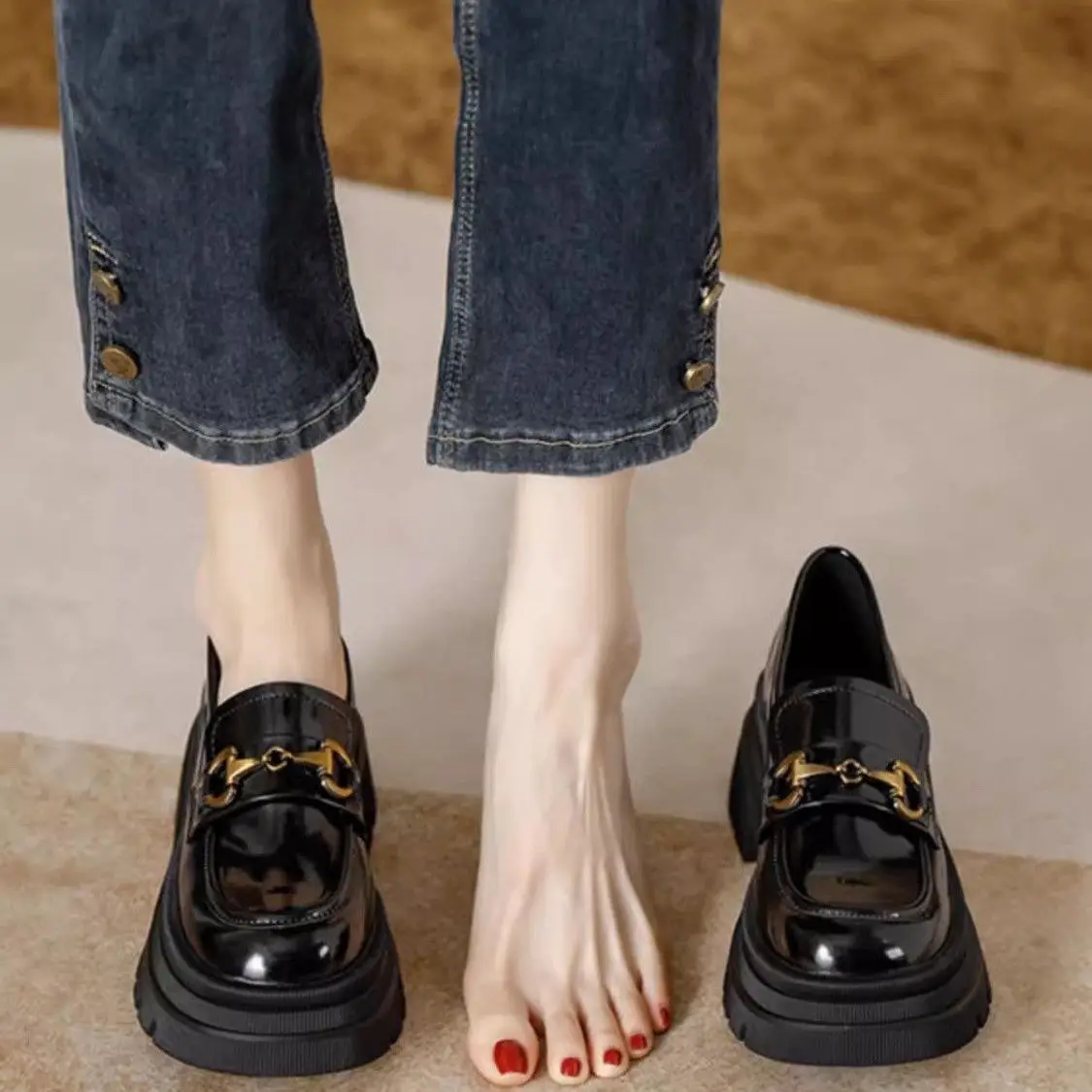 รองเท้าส้นเตี้ยทรงเหลี่ยมสำหรั - Women Shoes Quick Delivery บทวิจารณ์และราคา