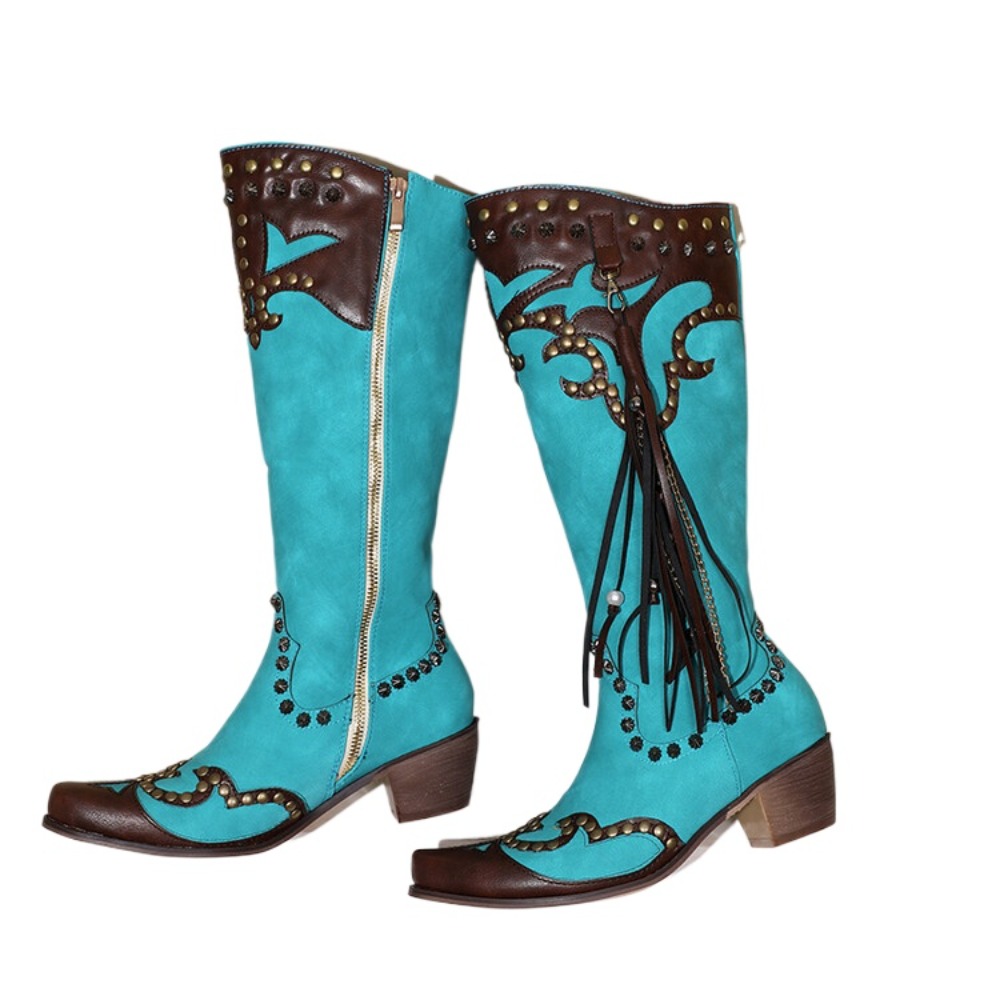 รองเท้าบูทสูงถึงเข่า ผู้หญิง แ - Western Cowgirl Boot บทวิจารณ์และราคา