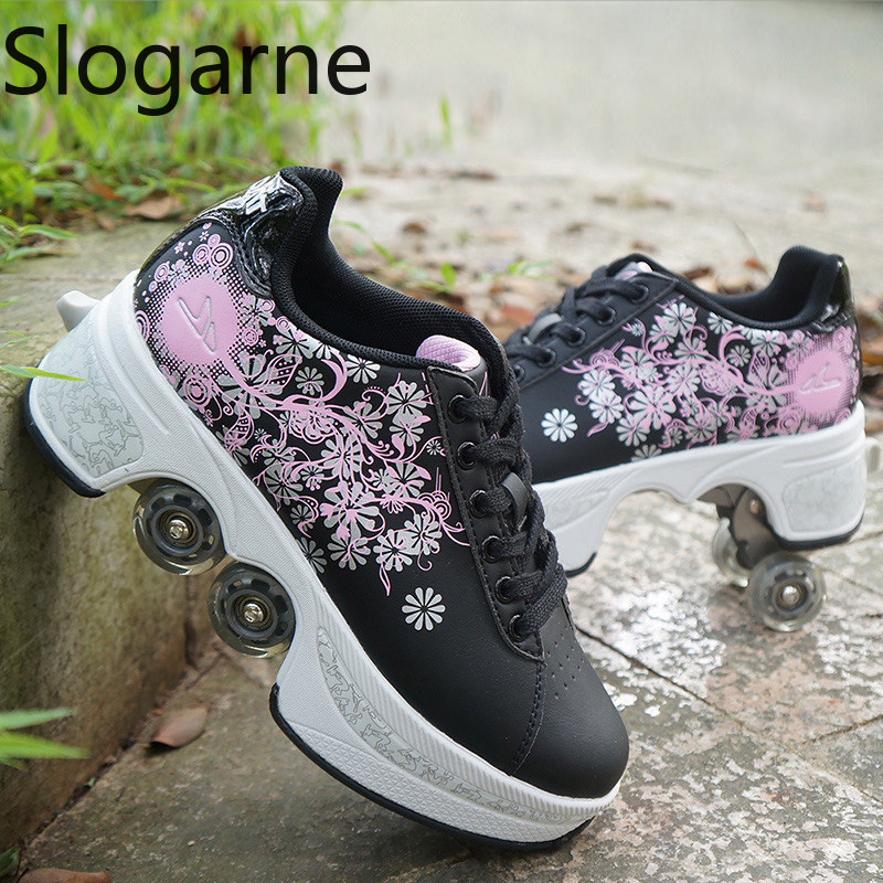 รองเท้าสเก็ตแบบมีล้อ 4 ล้อ สำห - Women'S Shoes Running Sports บทวิจารณ์และราคา