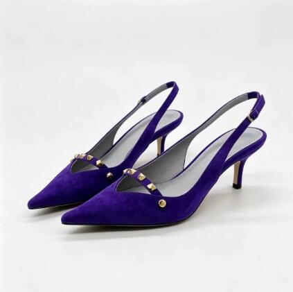 รองเท้าส้นสูงหัวแหลมแบบสลิงแบ็ - Women Shoes Size 4 In Cm บทวิจารณ์และราคา