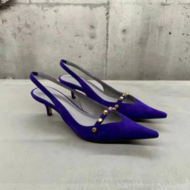 รองเท้าส้นสูงหัวแหลมแบบสลิงแบ็ - Women Shoes Size 4 In Cm บทวิจารณ์และราคา