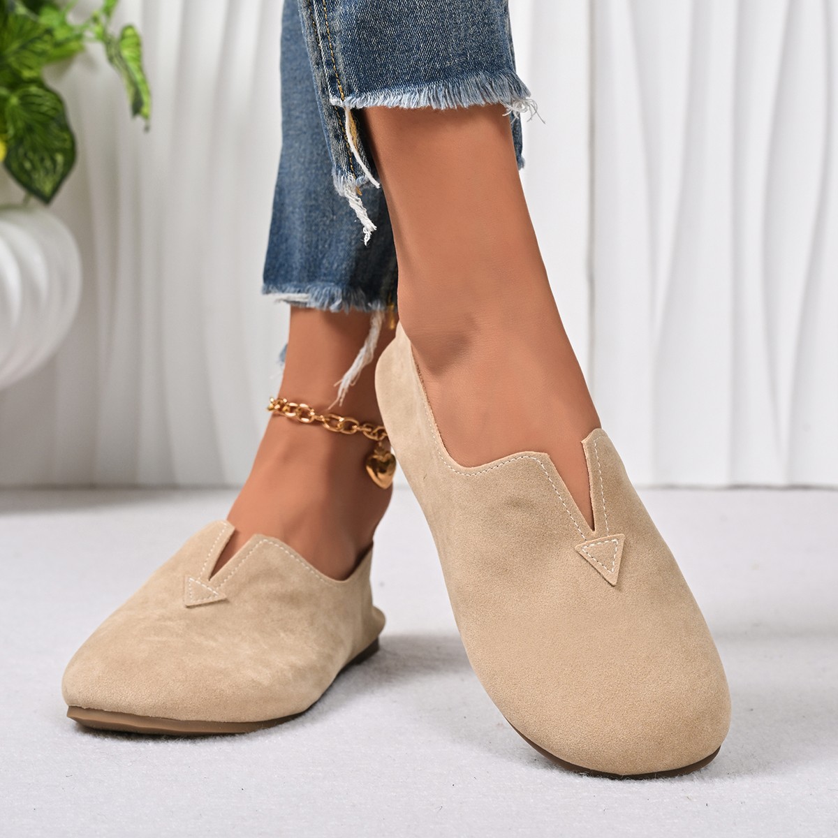รองเท้าส้นเตี้ยสตรีแบบสวม หัวก - Women Shoes Quick Delivery บทวิจารณ์และราคา