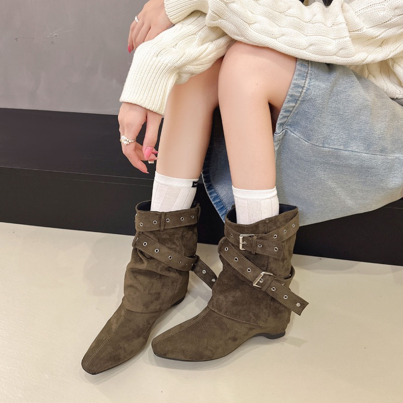 รองเท้าบูทสั้นหนังกลับเทียมสำห - Western Cowgirl Boot บทวิจารณ์และราคา