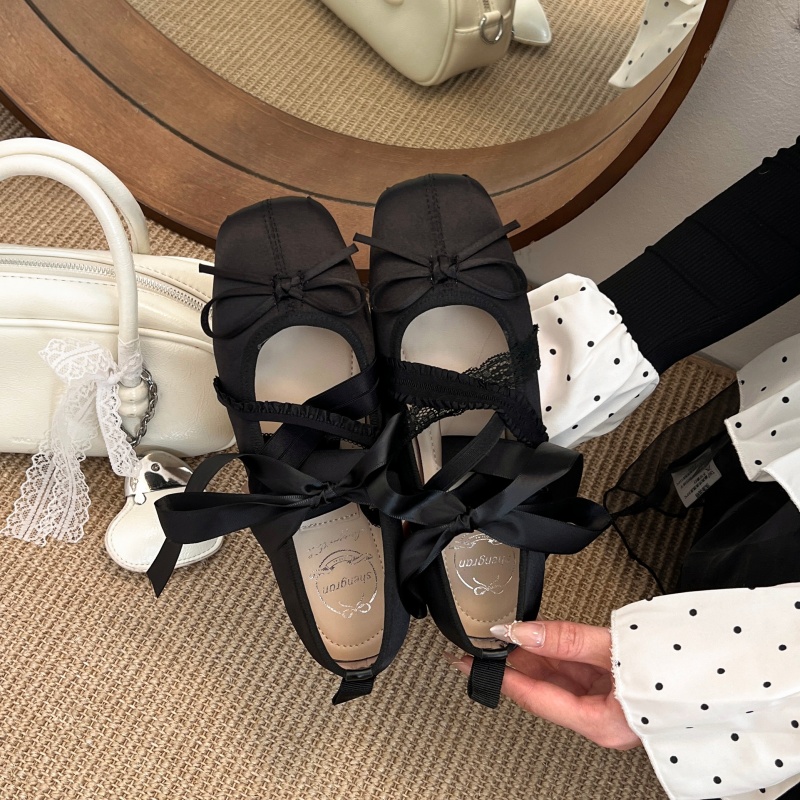 รองเท้าบัลเล่ต์แบบผูกเชือก สไต - Women Shoes Formal บทวิจารณ์และราคา