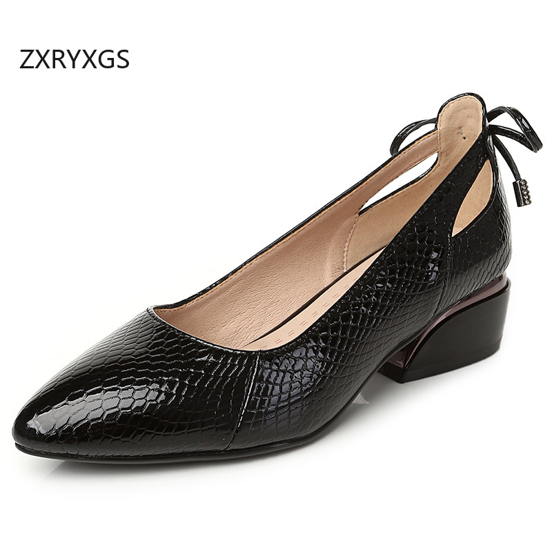 รองเท้าหนังวัวแท้ลายนูน ZXRYXG - Women Shoes Size 4 In Cm บทวิจารณ์และราคา