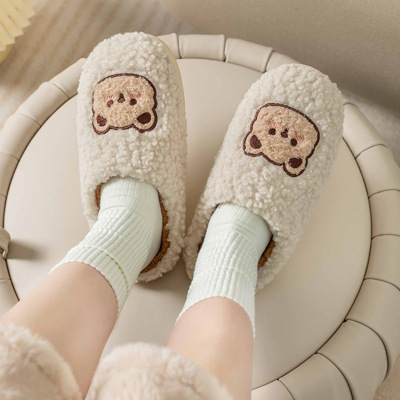 รองเท้าแตะขนปุยรูปหมีน่ารัก รอ - Women Shoes On Sale บทวิจารณ์และราคา