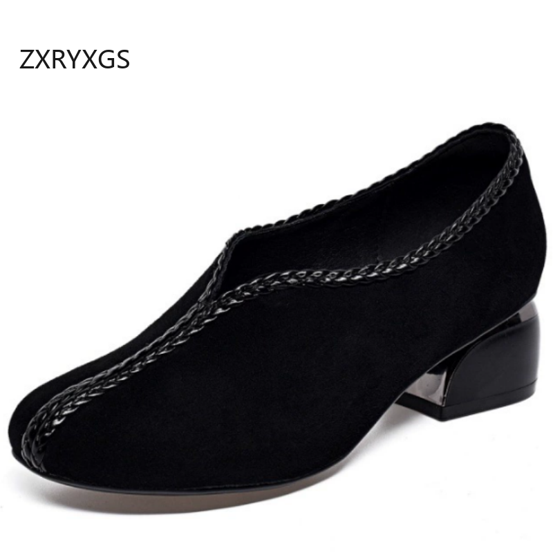 รองเท้าหนังแกะสีดำแบบด้านระดับ - Women Shoes Size 4 In Cm บทวิจารณ์และราคา