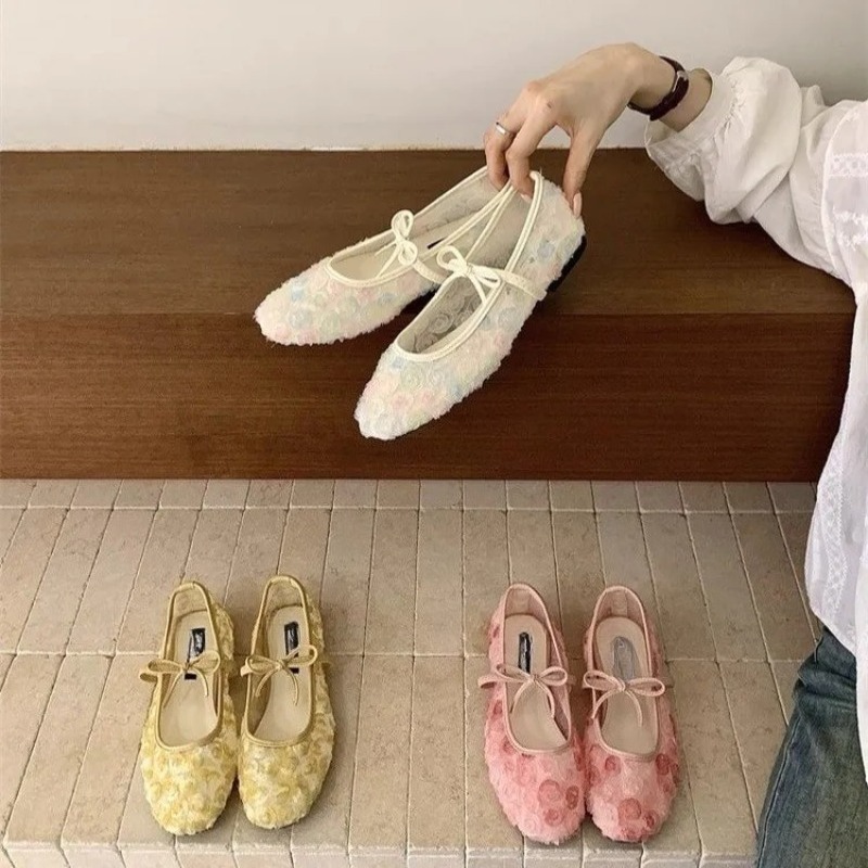 รองเท้าแมรี่เจนตาข่ายลายกุหลาบ - Women Shoes Heels บทวิจารณ์และราคา