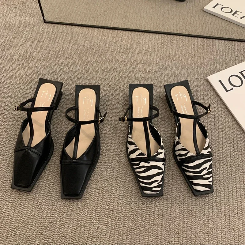 รองเท้าแตะแฟชั่นเปิดส้นสำหรับผ - Women Shoes Mules บทวิจารณ์และราคา