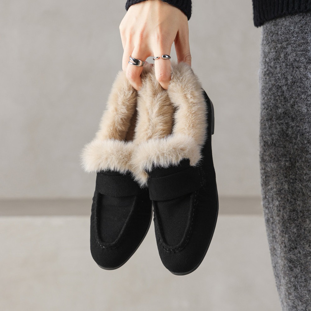 รองเท้าหนังหมูบุขนสัตว์สำหรับผ - Women Shoes Japanese Brand บทวิจารณ์และราคา