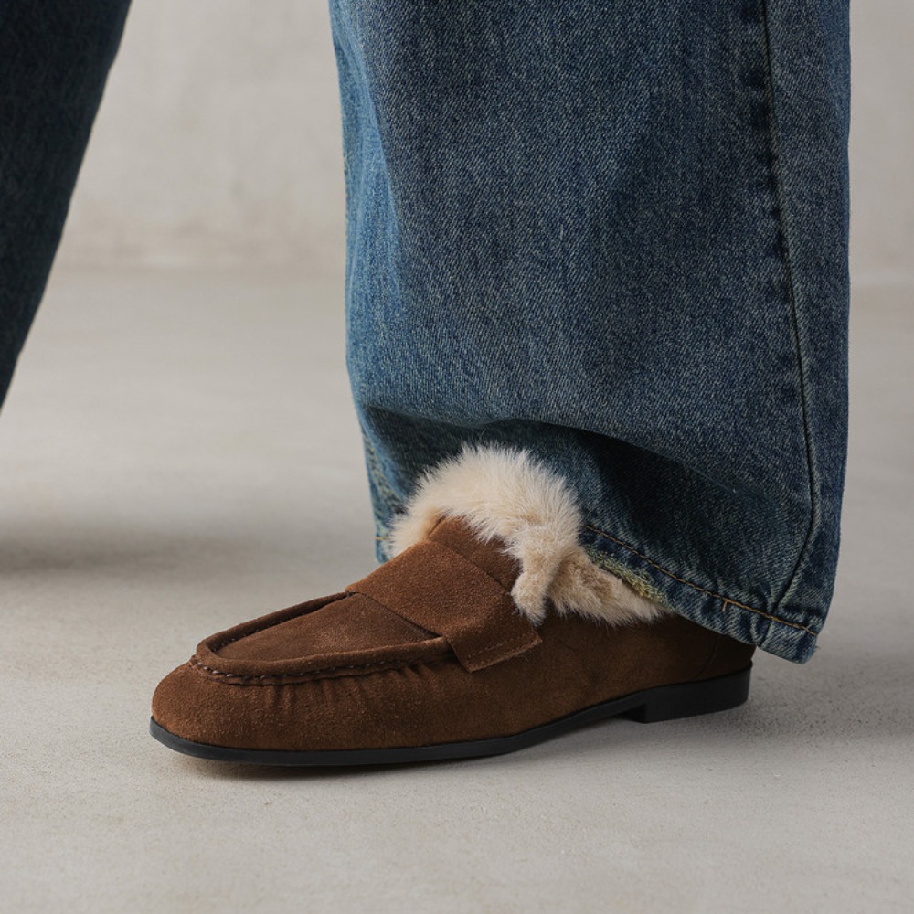 รองเท้าหนังหมูบุขนสัตว์สำหรับผ - Women Shoes Japanese Brand บทวิจารณ์และราคา