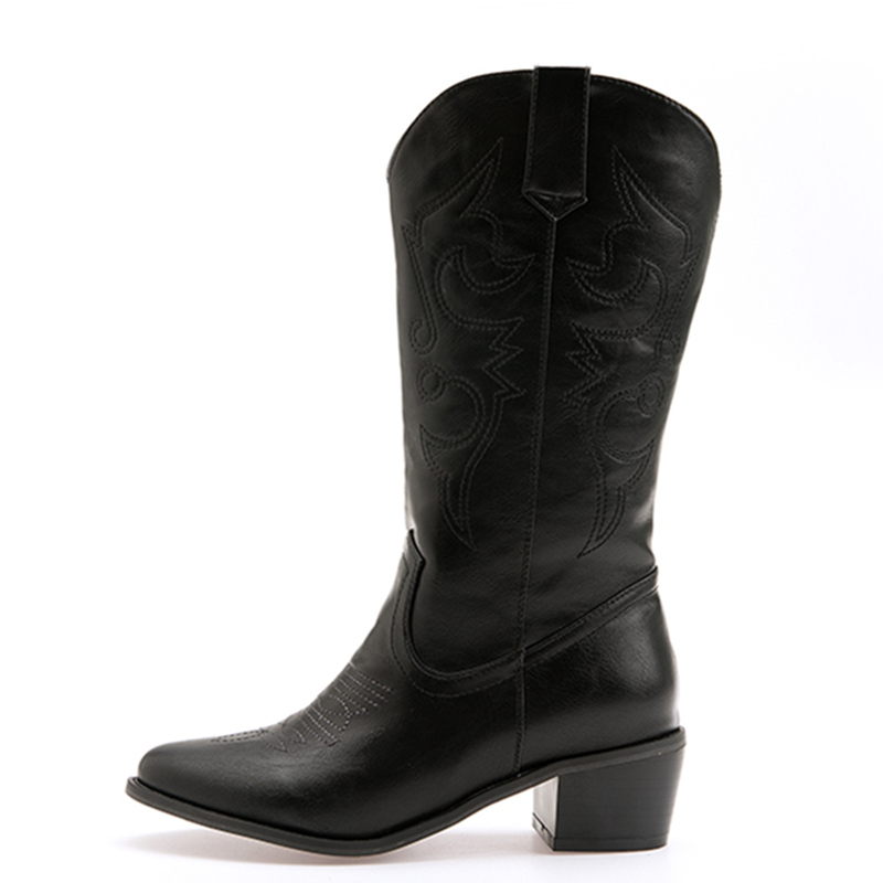 คลาสสิกกลางลูกวัวรองเท้าบูทแฟช - Western Cowgirl Boot บทวิจารณ์และราคา