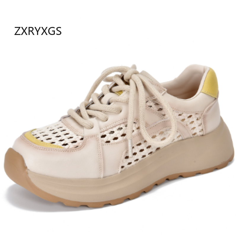 ZXRYXGS รองเท้าผ้าใบหนังแท้แบบ - Women Shoes Size 4 In Cm บทวิจารณ์และราคา