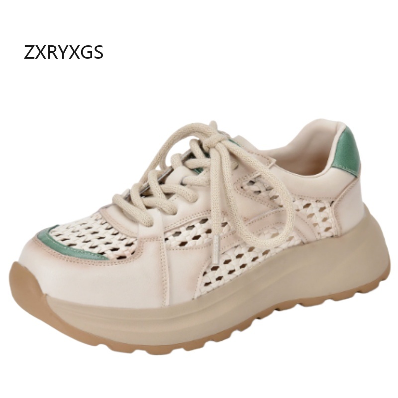 ZXRYXGS รองเท้าผ้าใบหนังแท้แบบ - Women Shoes Size 4 In Cm บทวิจารณ์และราคา