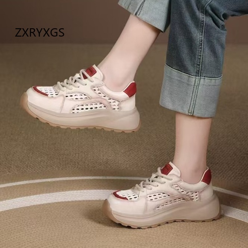 ZXRYXGS รองเท้าผ้าใบหนังแท้แบบ - Women Shoes Size 4 In Cm บทวิจารณ์และราคา