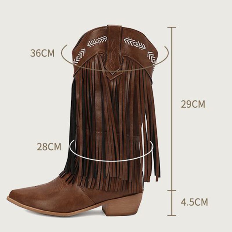รองเท้าบูทคาวบอยแบบสวม ยี่ห้อ  - Western Cowgirl Boot บทวิจารณ์และราคา