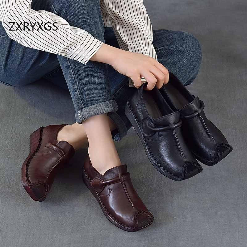 ZXRYXGS รองเท้าหนังแท้สไตล์คลา - Women Shoes Size 4 In Cm บทวิจารณ์และราคา