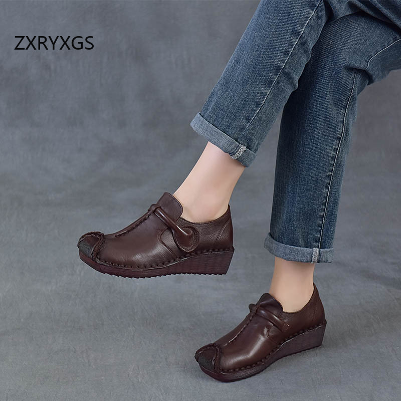 ZXRYXGS รองเท้าหนังแท้สไตล์คลา - Women Shoes Size 4 In Cm บทวิจารณ์และราคา